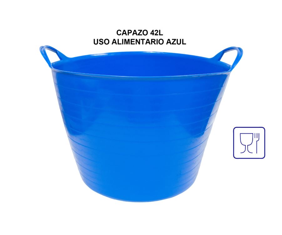 Capazo para uso alimentario de 42 litros en Azul