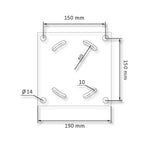 Soporte de pared inox para brazo giratorio