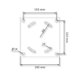 Soporte de pared inox para brazo giratorio