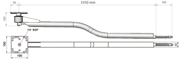 Brazo giratorio inox con rotación de 360 grados