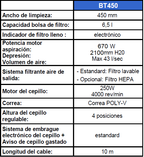BT450. Cepilladora y aspiradora profesional para alfombras y moquetas.
