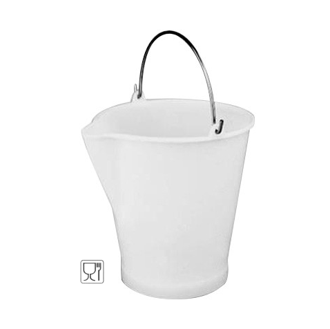 Cubo para uso en la industria alimentaria con asa inox