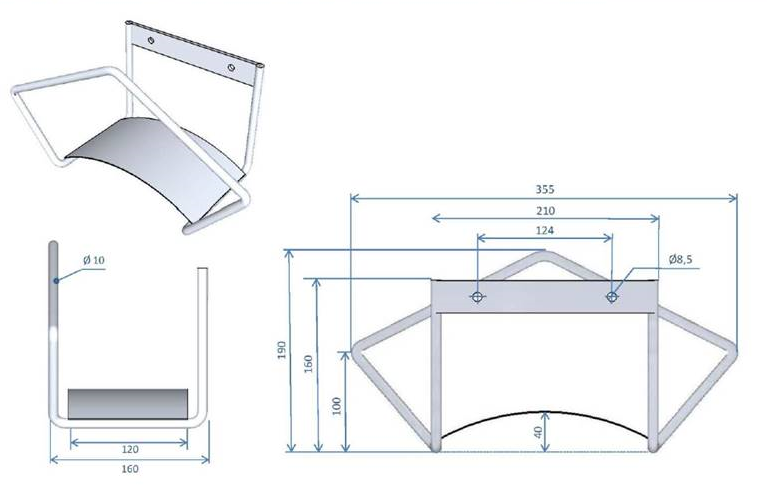 Soporte inox enrollador de manguera de pared pequeño