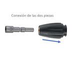 Pistola hidrolimpiadora con giratorio y enchufe rápido para accesorios