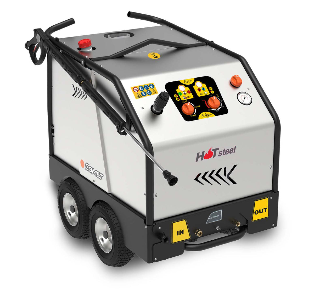 Hidrolimpiadora Comet KF Steel 30/200 trifásica agua caliente