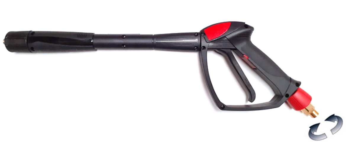 Pistola con giratorio con extensión de lanza y enchufe rápido
