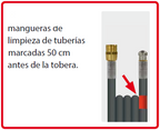 Manguera para limpieza de tuberías con boquilla