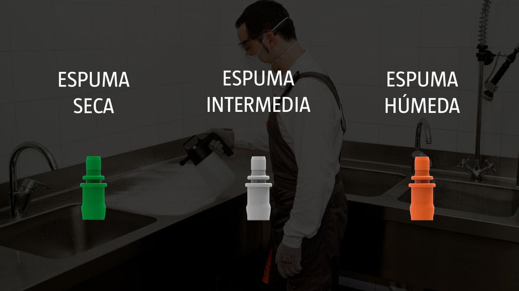 Generador de espuma activa llenado por compresor